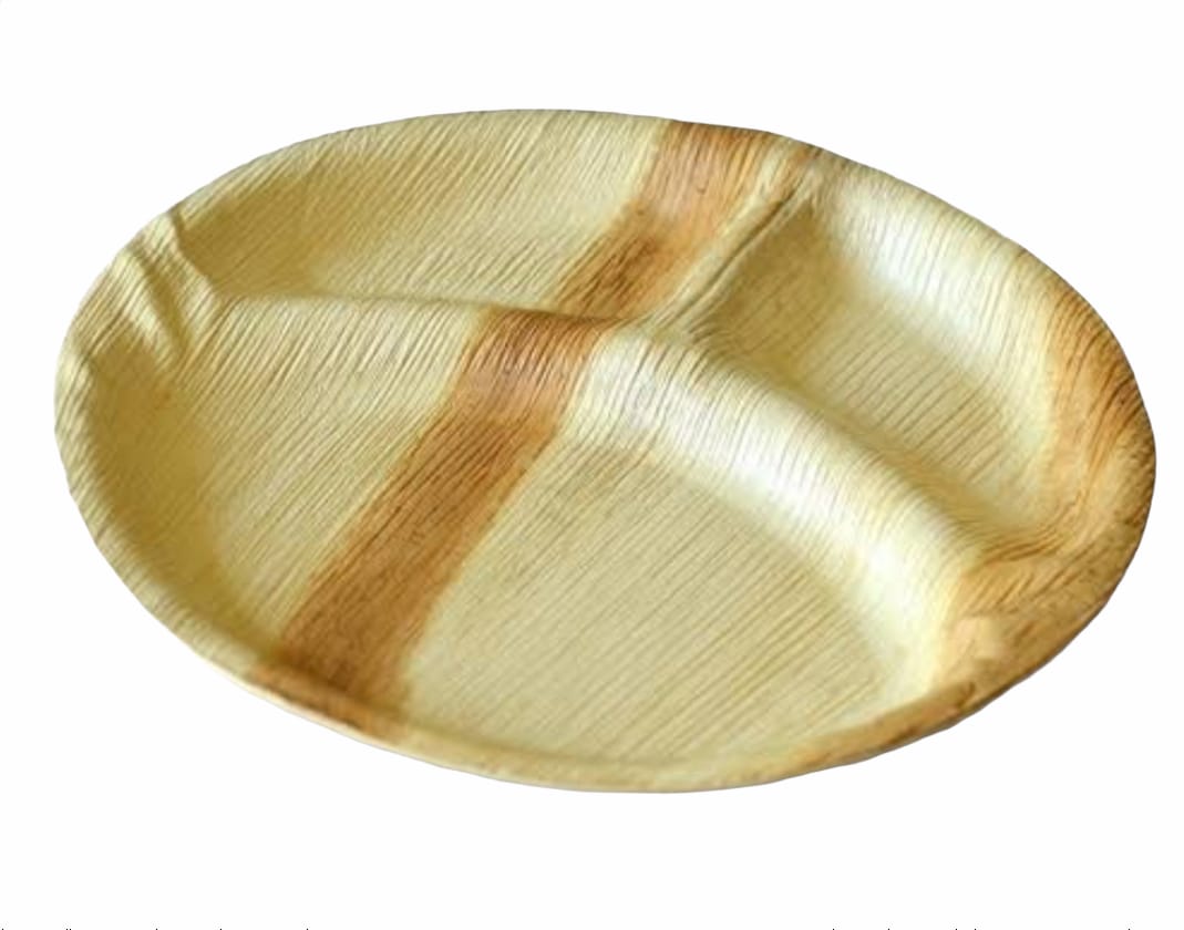 10 inch 3 compartment palm leaf plate