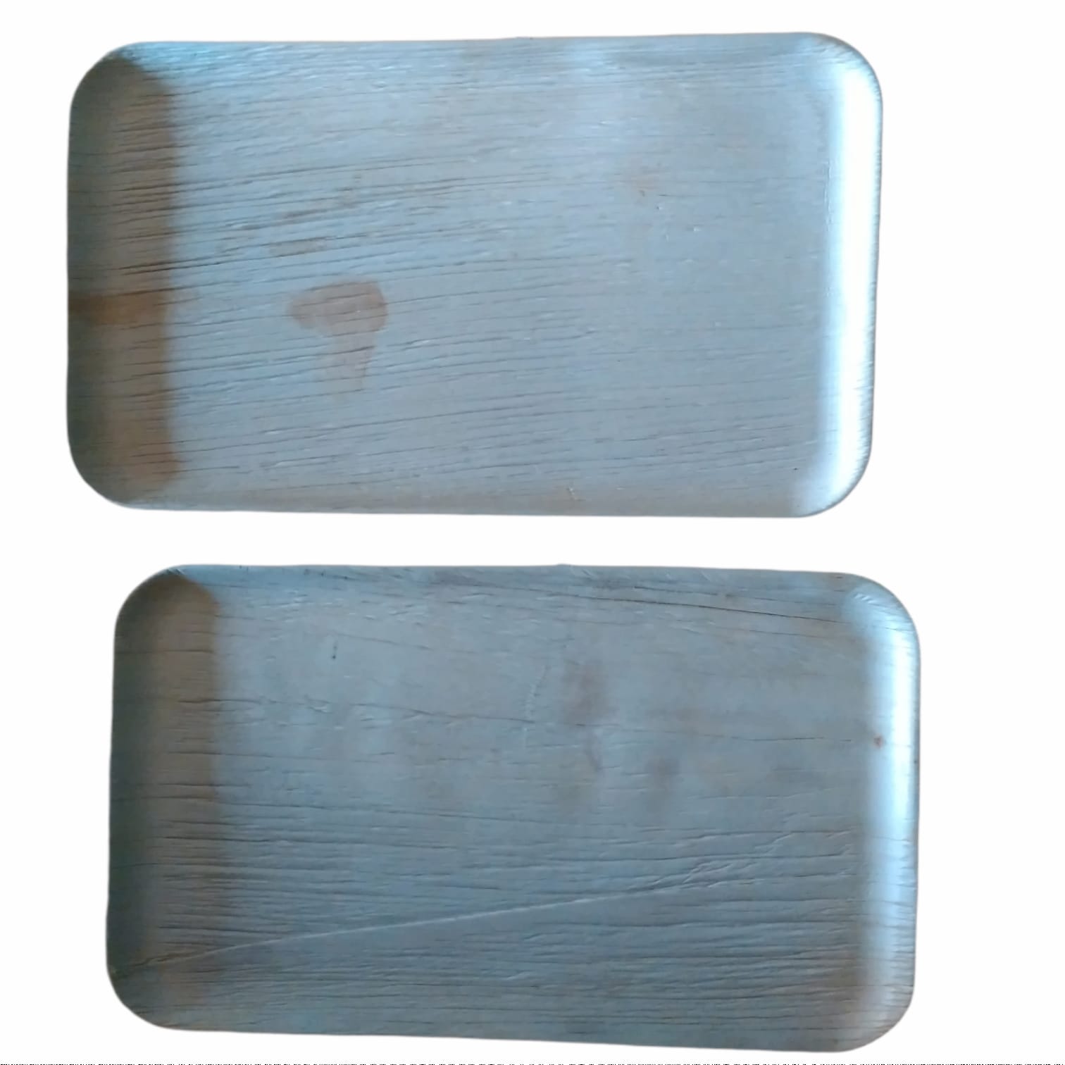 12 by 7 inch flat rectangular palm leaf tray