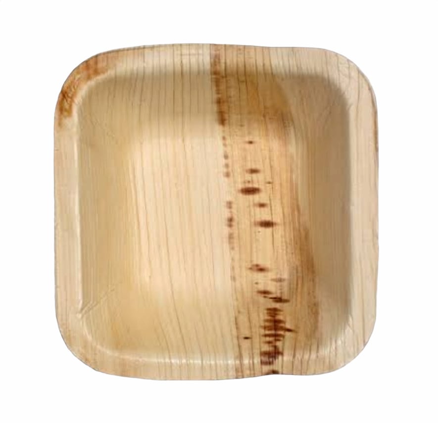5 inch square palm leaf bowl
