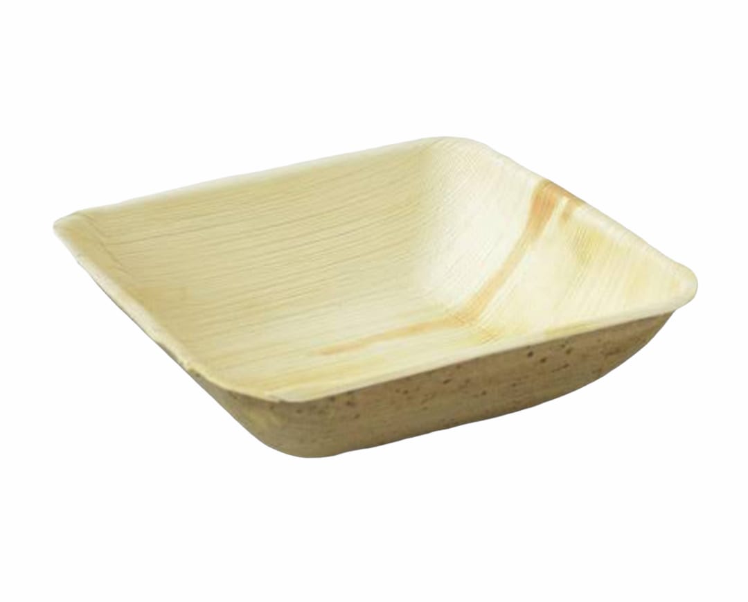 6 inch square palm leaf bowl