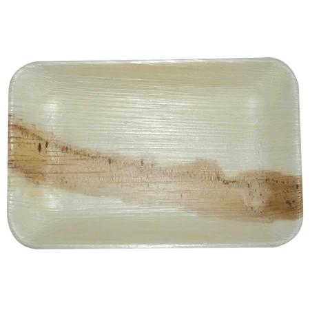 9 by 6 inch rectangular palm leaf tray